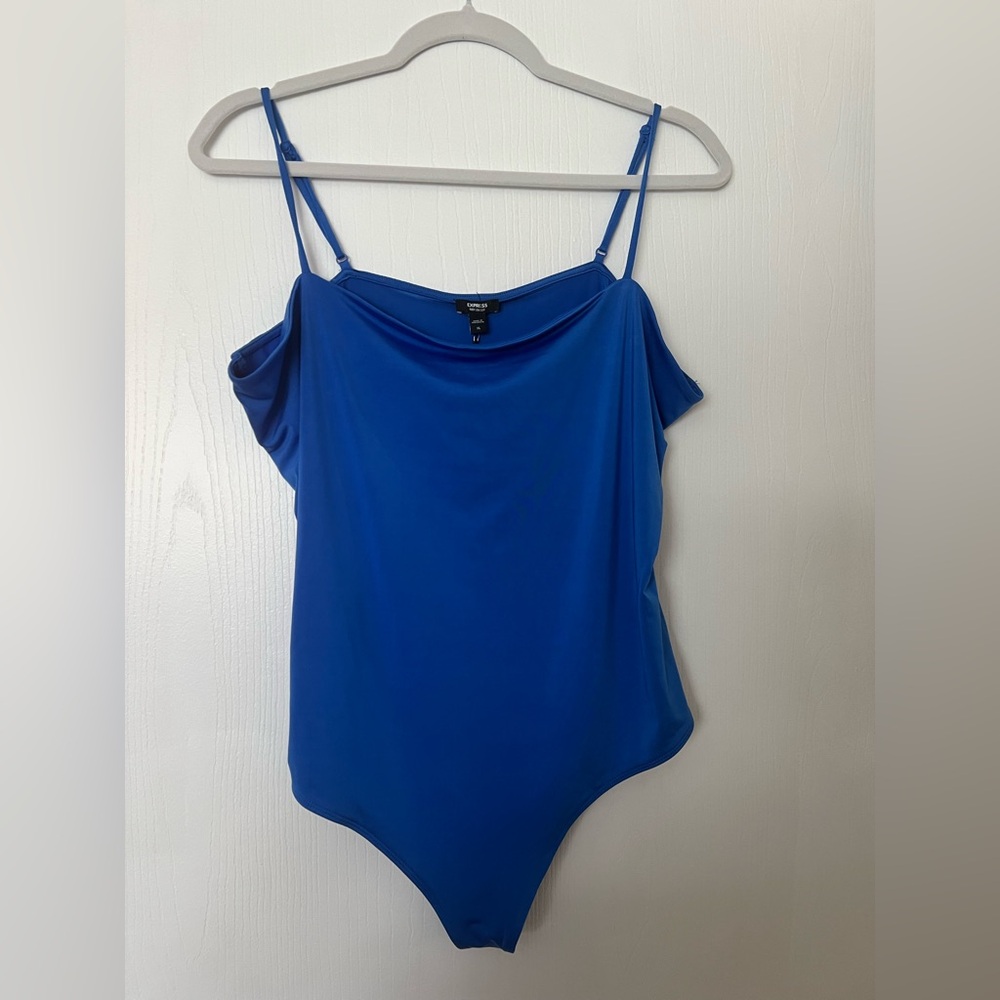 Express Blue Spaghetti Strap Bodysuit